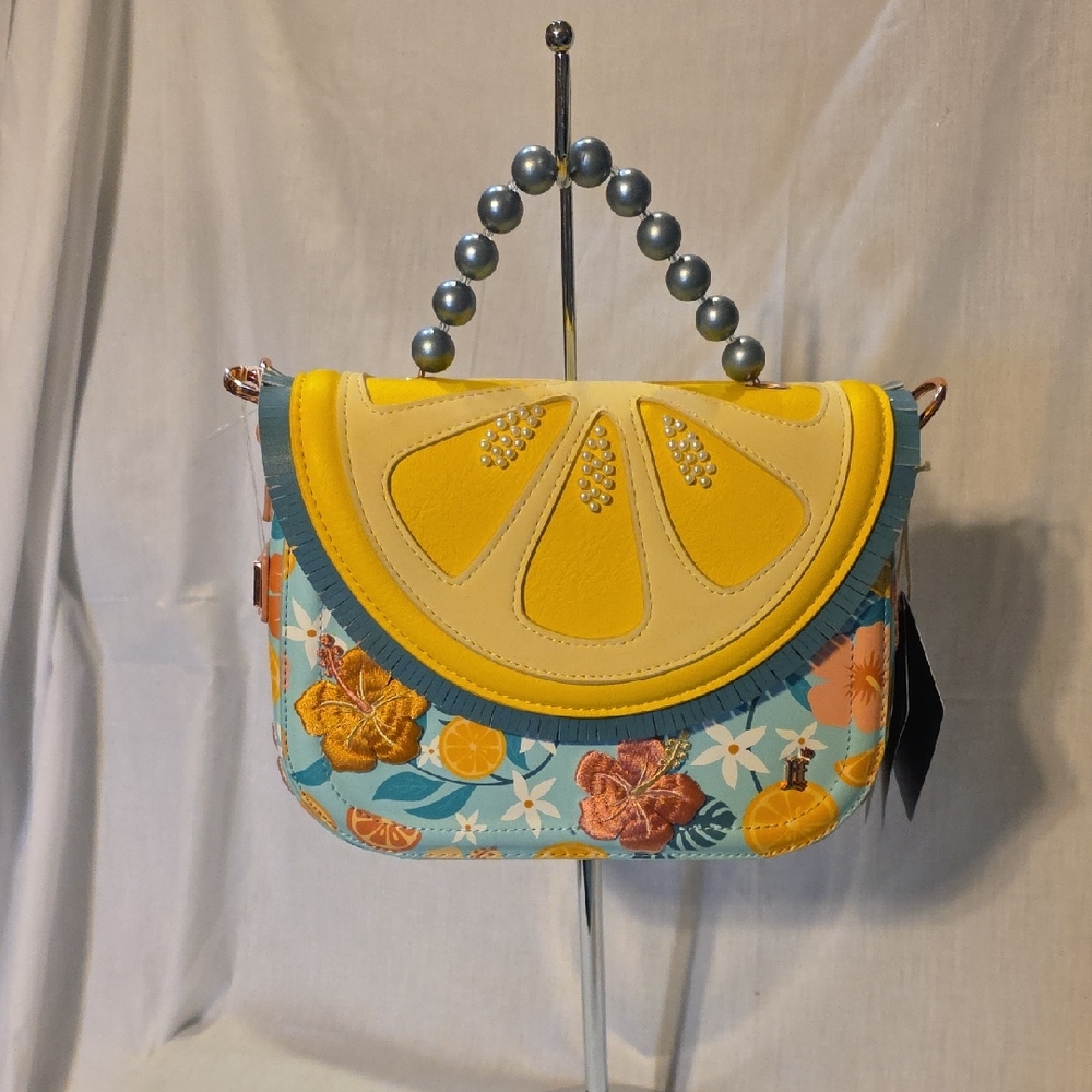 Loungefly Citrus Crossbody Bag in Yellow and Blue